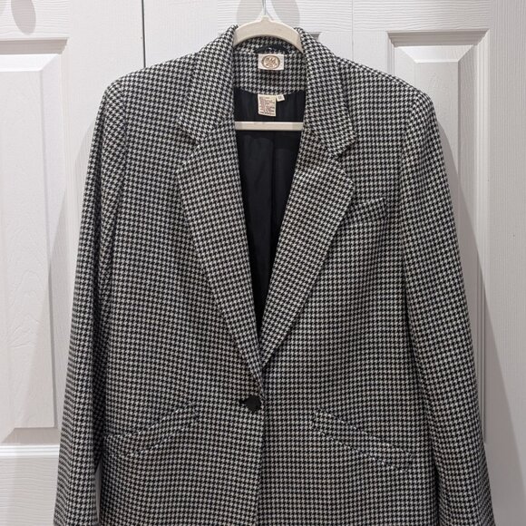 Picket & Post Vintage Houndstooth Blazer Coat Jacket Size 12 - Picture 8 of 9